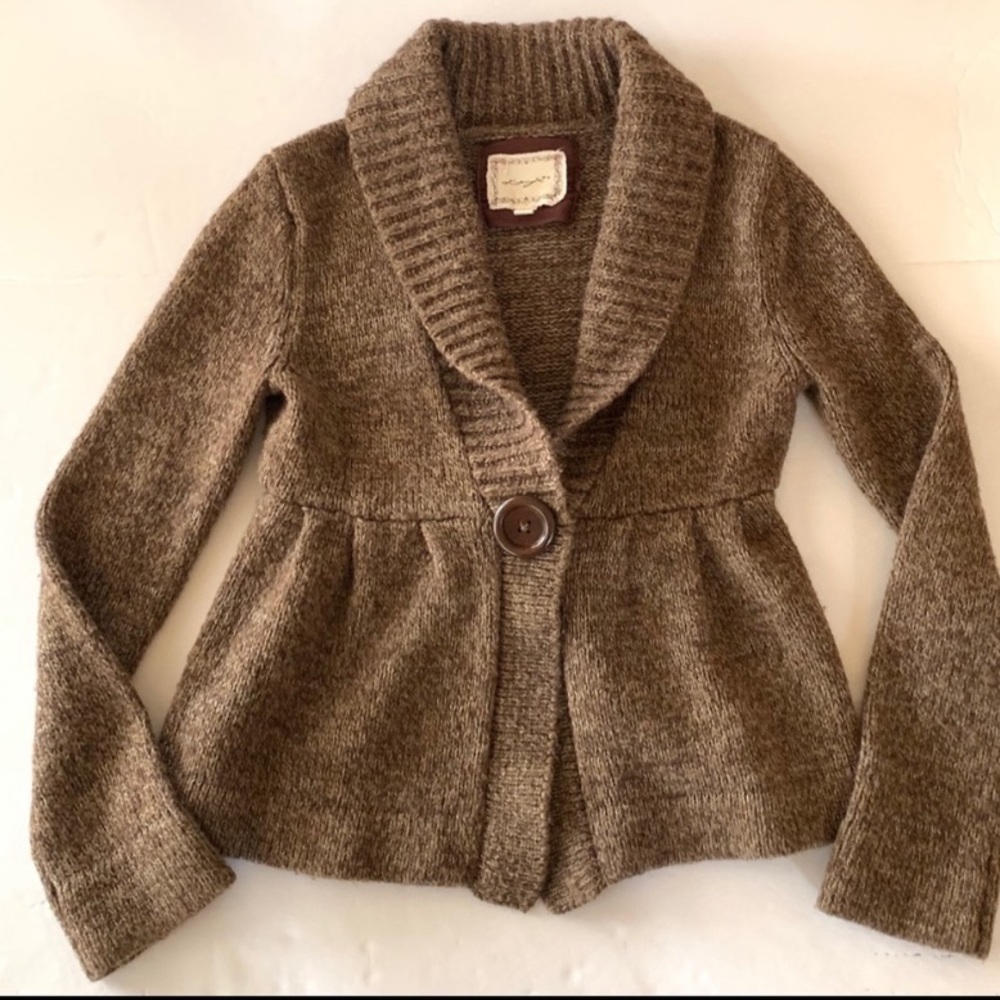 ANTHROPOLOGIE KENJI BROWN CHUNKY CARDIGAN SIZE M